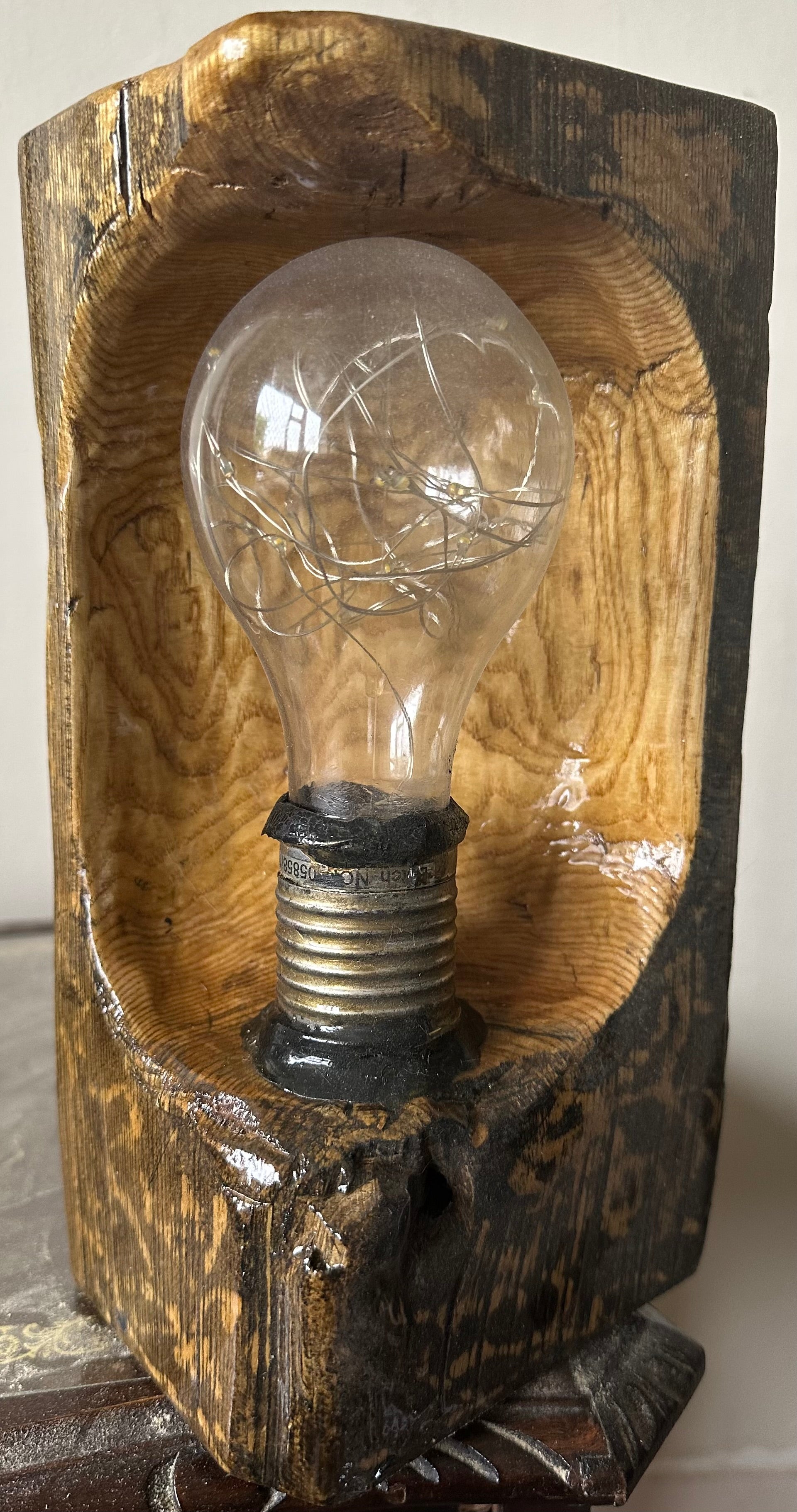 Handmade Wooden Log Lamp