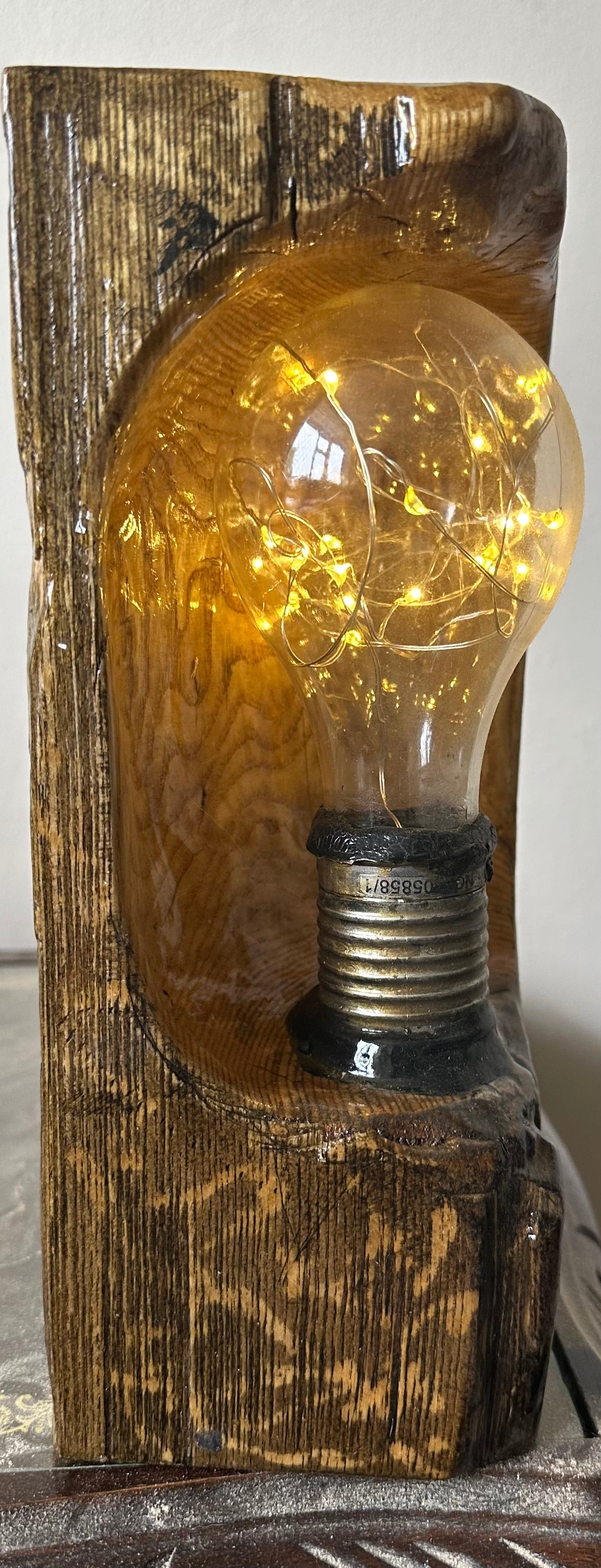 Handmade Wooden Log Lamp