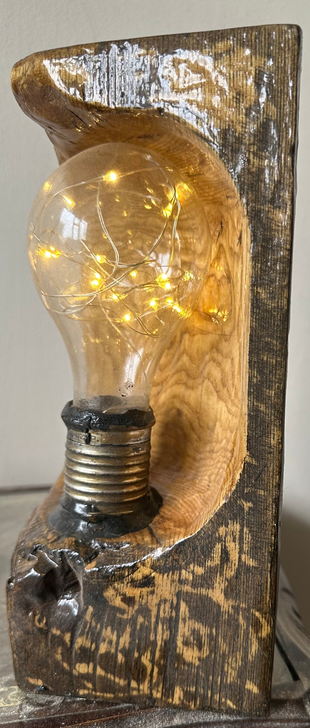 Handmade Wooden Log Lamp